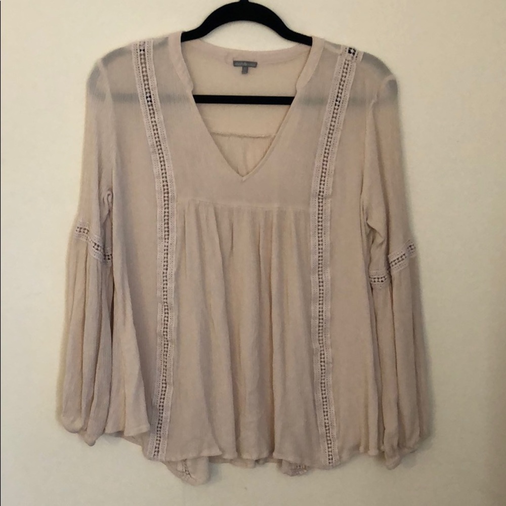 Blush long sleeve blouse
